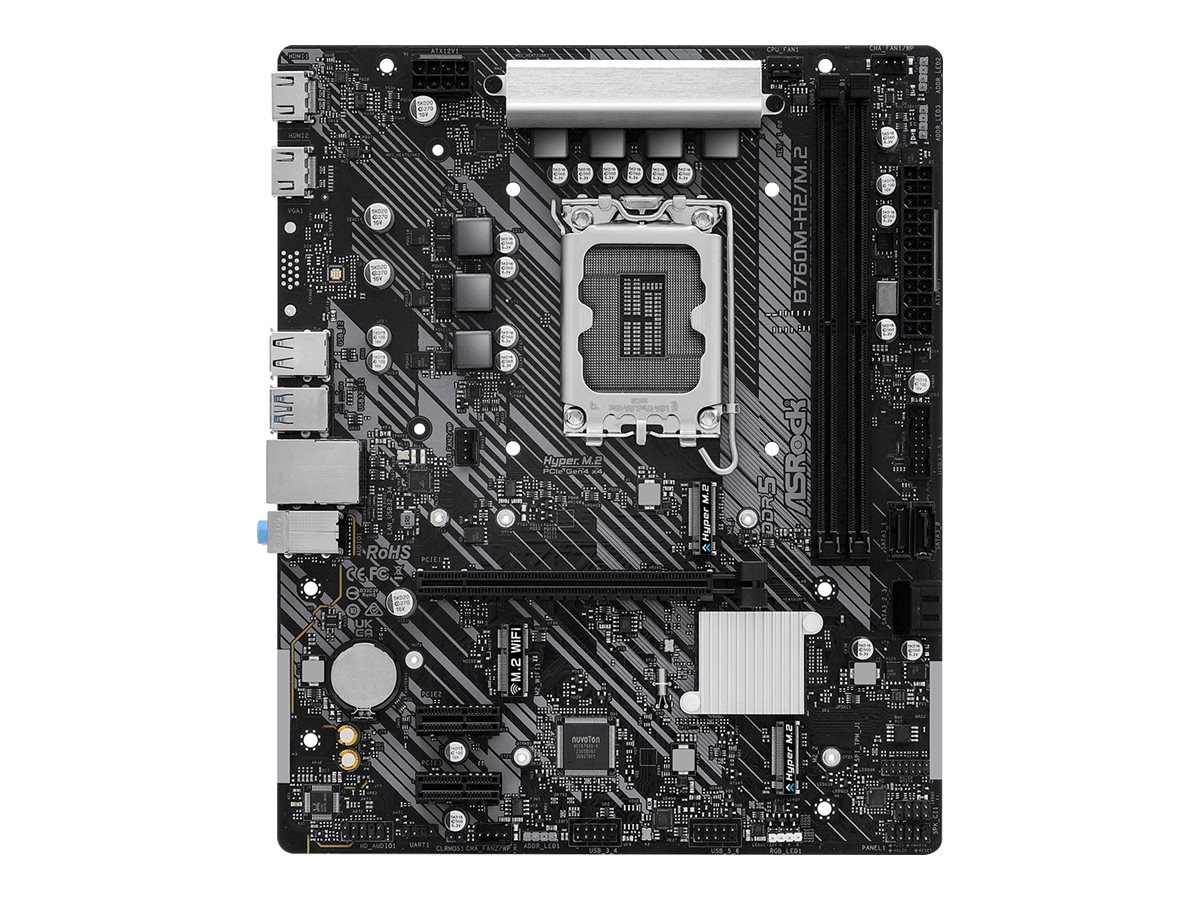 Pilt ASRock | B760M-H2/M.2 | Processor family Intel | Processor socket LGA1700 | DDR5 | Number of SATA connectors 4