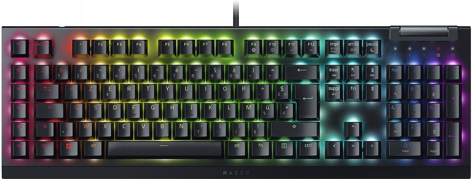 Pilt Razer | Mechanical Gaming Keyboard | BlackWidow V4 X | Mechanical Gaming Keyboard | Wired | Russian | Black | Green Mechanical Switches