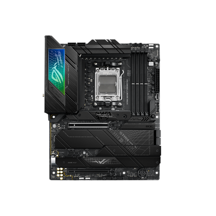 Pilt Asus | ROG STRIX X670E-F GAMING WIFI | Processor family AMD | Processor socket AM5 | DDR5 DIMM | Memory slots 4 | Supported hard disk drive interfaces 	SATA, M.2 | Number of SATA connectors 4 | Chipset  AMD X670 | ATX