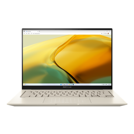 Pilt Asus | Zenbook 14X OLED UX3404VA-M9053W | Sandstone Beige | 14.5 " | OLED | 2.8K | Glossy | Intel Core i5 | i5-13500H | 16 GB | LPDDR5 on board | SSD 512 GB | Intel Iris Xe Graphics | Windows 11 Home | 802.11ax | Bluetooth version 5.3 | Keyboard language English | Keyboard backlit | Warranty 24 month(s) | Battery warranty 12 month(s)