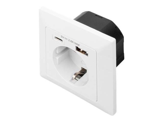 Pilt Digitus | Safety Plug for Flush Mounting with 1 x USB Type-C, 1 x USB A