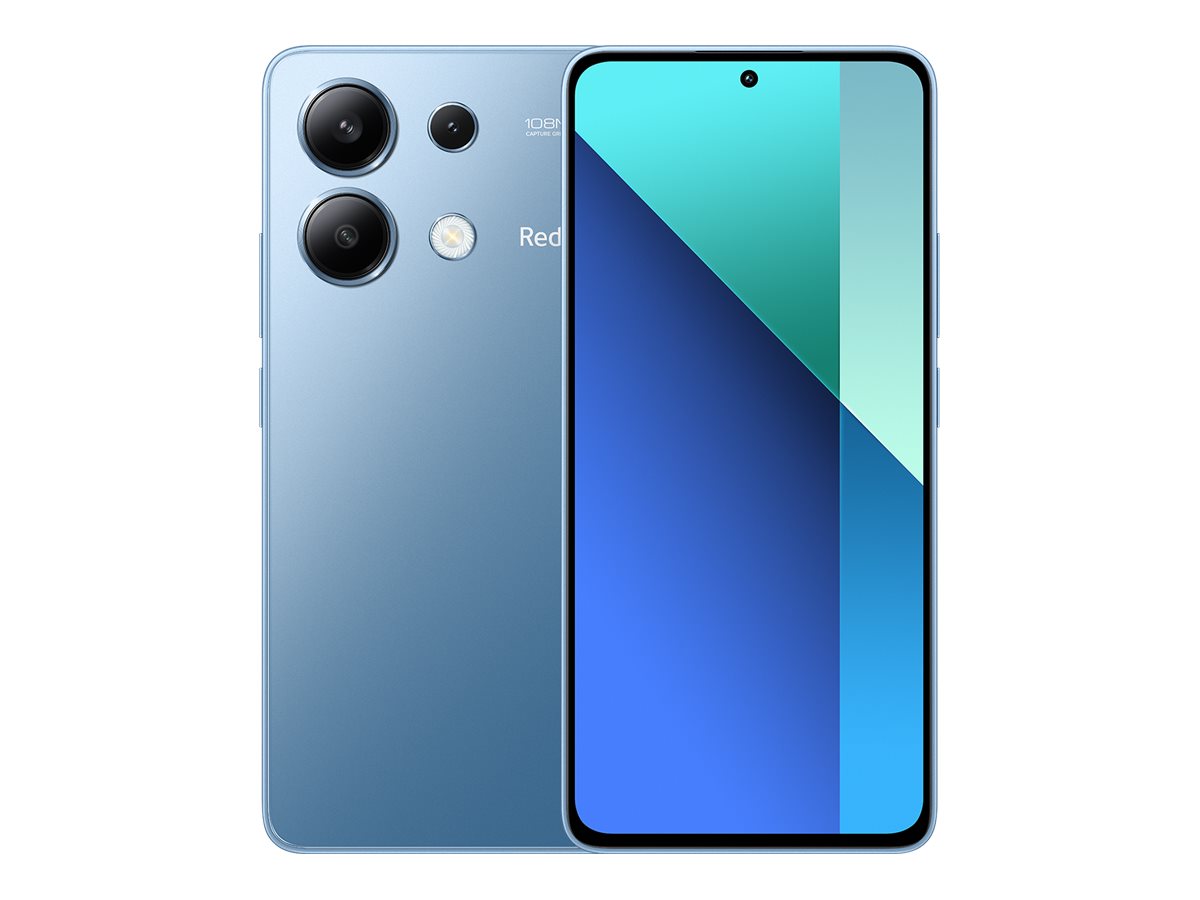 Pilt Xiaomi | 1080 x 2400 pixels | Redmi | Note 13 | Ice Blue | 6.67 " | AMOLED | Qualcomm SM6225 | Snapdragon 685 (6 nm) | Internal RAM 6 GB | 128 GB | Dual SIM | Nano-SIM | 4G | Main camera 108+8+2 MP | Secondary camera 16 MP | Android | 13 | 5000 mAh