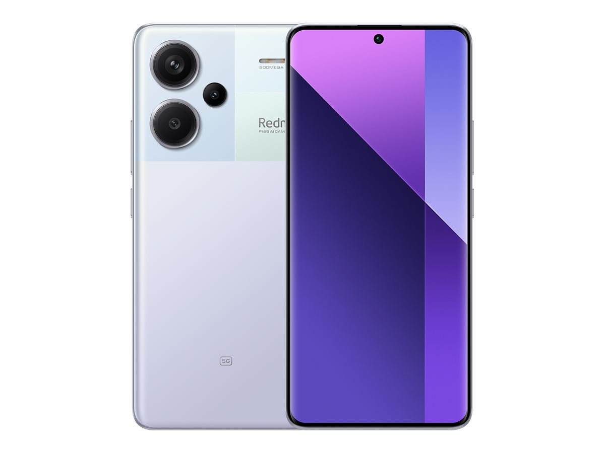 Pilt Xiaomi | Redmi | Note 13 Pro+ | Aurora Purple | 6.67 " | AMOLED | 1220 x 2712 pixels | Mediatek | Dimensity 7200 Ultra | Internal RAM 12 GB | 512 GB | Dual SIM | Nano-SIM | 4G | 5G | Main camera 200+8+2 MP | Secondary camera 16 MP | Android | 13 | 5000 mAh