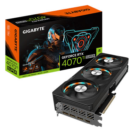 Pilt Gigabyte | GV-N407TSGAMING OC-16GD 1.0 | NVIDIA | 16 GB | GeForce RTX 4070 Ti SUPER | GDDR6X | HDMI ports quantity 1 | PCI-E 4.0 | Memory clock speed 2655 MHz