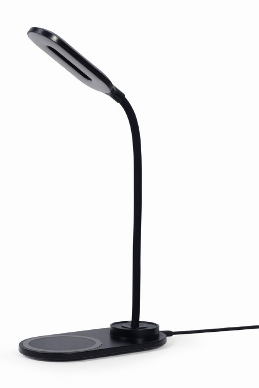 Pilt Gembird | TA-WPC10-LED-01 Desk lamp with wireless charger, Black | Cold white, warm white, natural 2893-7072 K | Phone or tablet with built-in Qi wireless charging