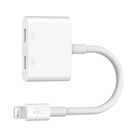 Pilt Belkin | Lightning Audio + Charge RockStar Cable, 11.5 cm, White | F8J198btWHT