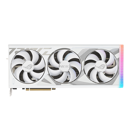 Pilt Asus | ROG-STRIX-RTX4090-O24G-WHITE | NVIDIA | 24 GB | GeForce RTX 4090 | GDDR6X | DVI-D ports quantity | HDMI ports quantity 2 | PCI Express 4.0 | Memory clock speed 2610 MHz | Processor frequency  MHz