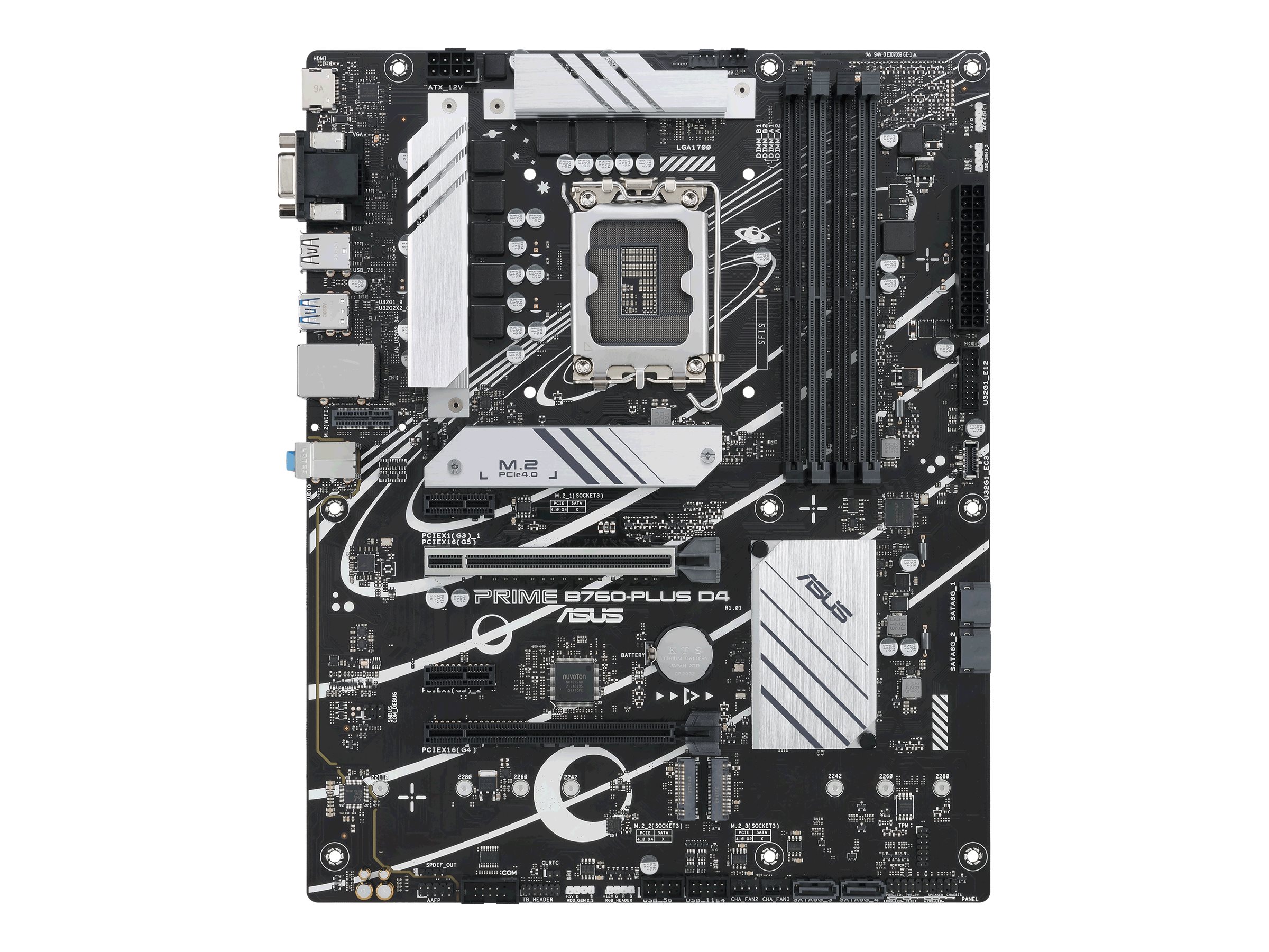 Pilt Asus | PRIME B760-PLUS D4 | Processor family Intel | Processor socket LGA1700 | DDR4 | Supported hard disk drive interfaces M.2, SATA | Number of SATA connectors 4