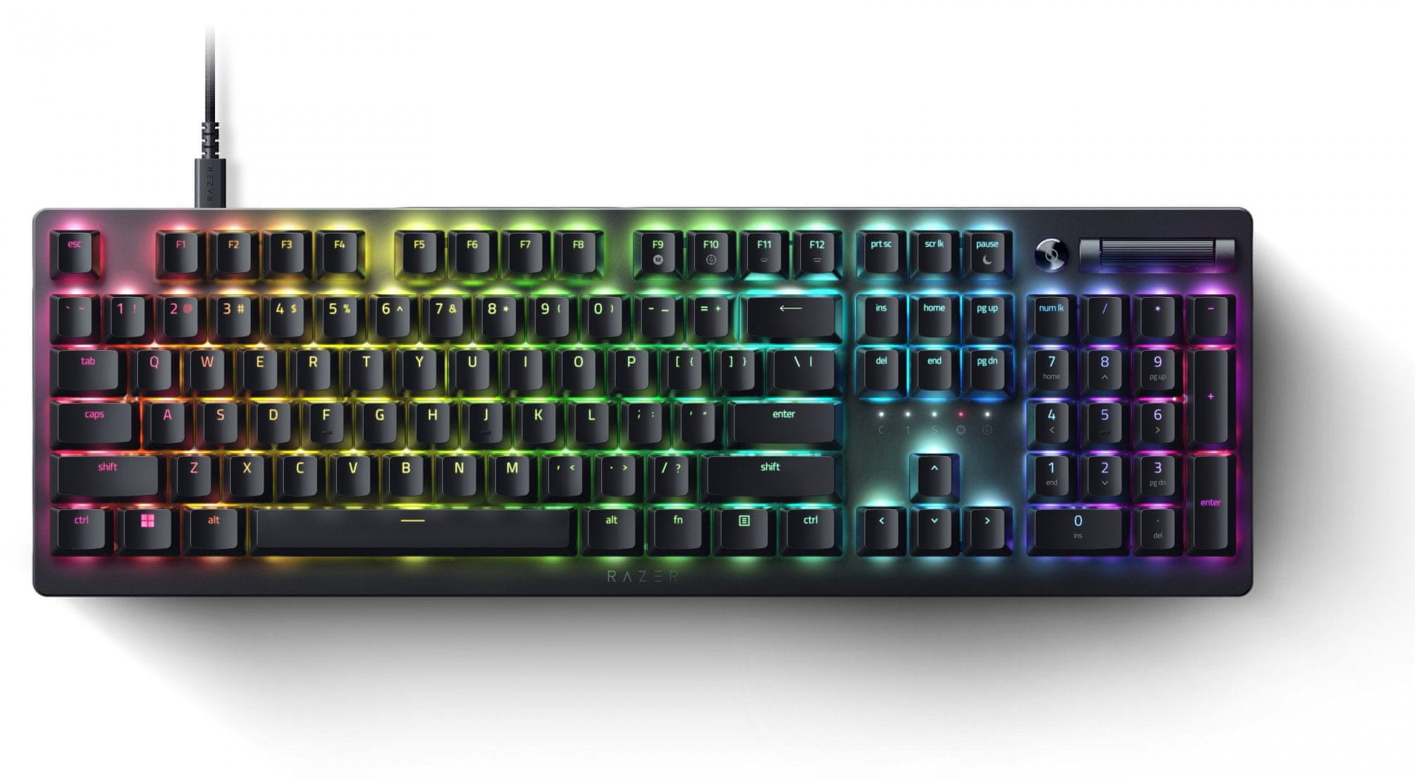 Pilt Razer | Gaming Keyboard | Deathstalker V2 Pro | Gaming Keyboard | RGB LED light | US | Wired | Black | Low-Profile Optical Switches (Clicky)