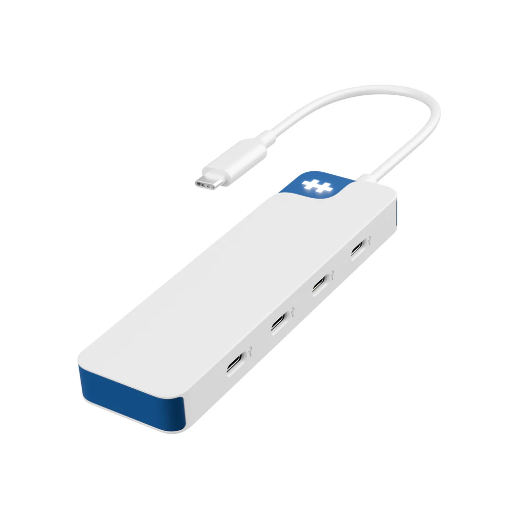 Pilt Hyper HyperDrive Flex 4 Port USB-C Hub, White/Blue | HD5201BUGL