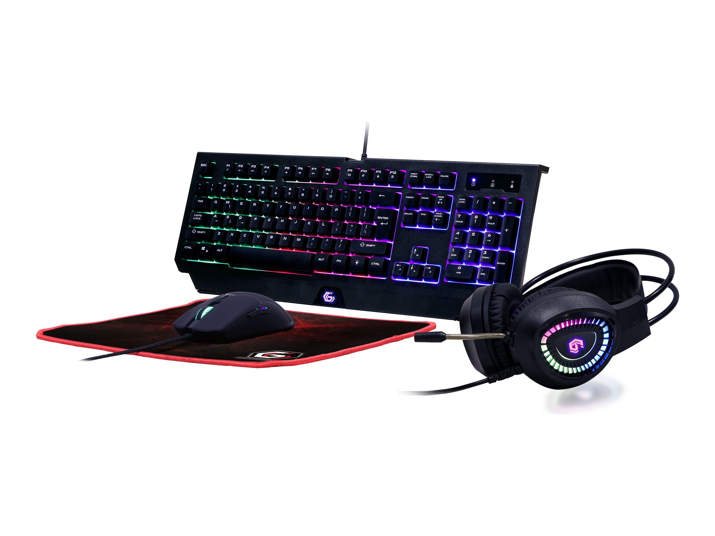 Pilt Gembird | 4-in-1 Backlight Gaming Kit "Phantom" | GGS-UMGL4-01 | Gaming Kit | Wired | US | USB