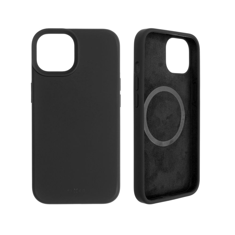 Pilt Fixed | MagFlow with MagSafe support | Back cover | Apple | iPhone 14 | Liquid silicon | Black