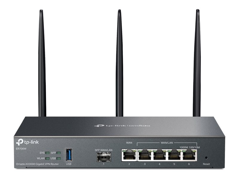 Pilt TP-LINK | SafeStream Gigabit Multi-WAN VPN Router | ER706W | 802.1q | Mesh Support Yes | MU-MiMO Yes | 3G/4G via optional USB adapter | 60 month(s)