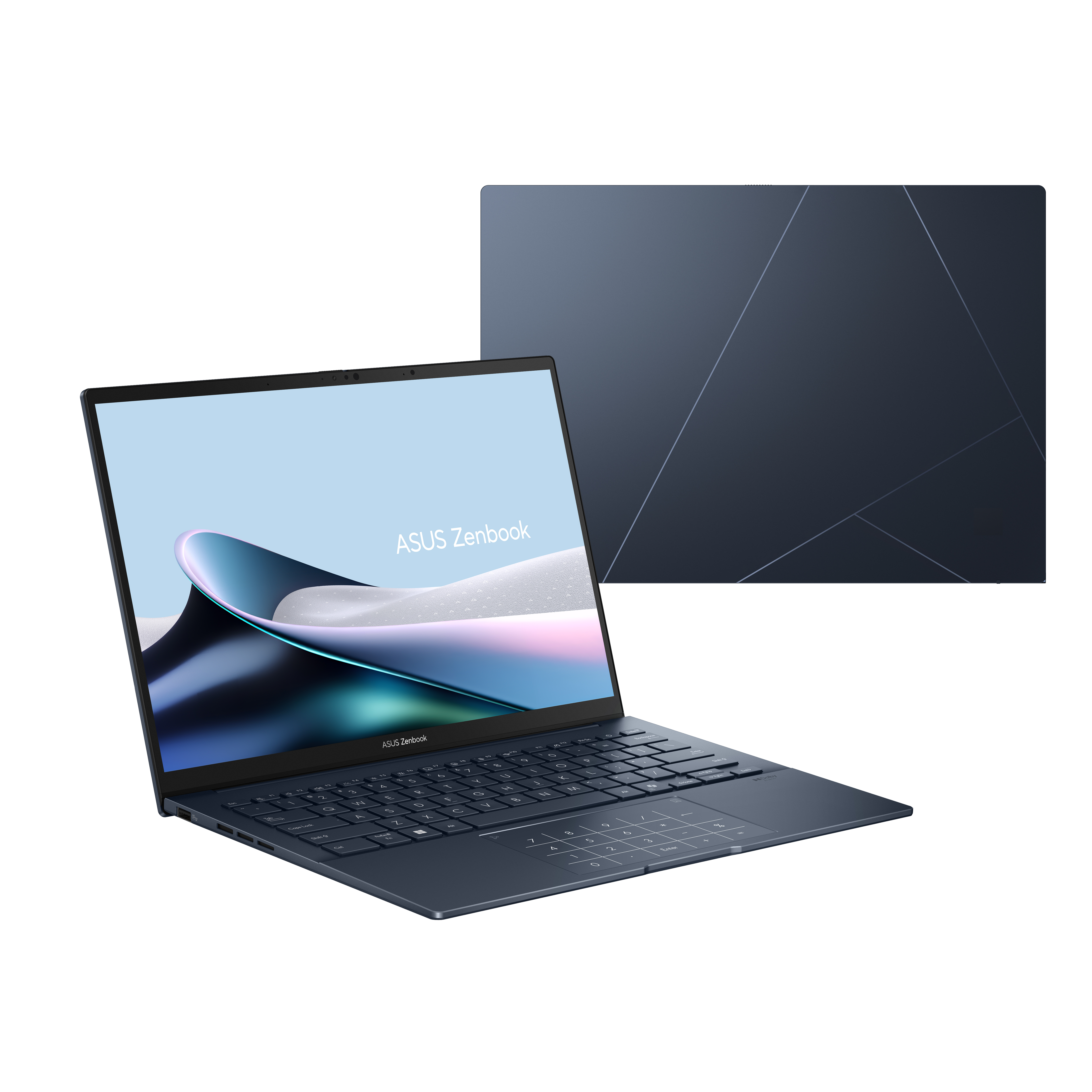 Pilt Asus Zenbook 14 UX3405CA-SU1294W | Ponder Blue | 14 " | OLED | Touchscreen | 3K | 2880 x 1800 pixels | Glossy | Intel Core Ultra 7 | 255H | 32 GB | LPDDR5X | Solid-state drive capacity 1000 GB | Intel Arc Graphics | Windows 11 Home | 802.11be | Bluetooth version 5.4 | Keyboard language US international | Keyboard backlit | Warranty 24 month(s) | Battery warranty 12 month(s)