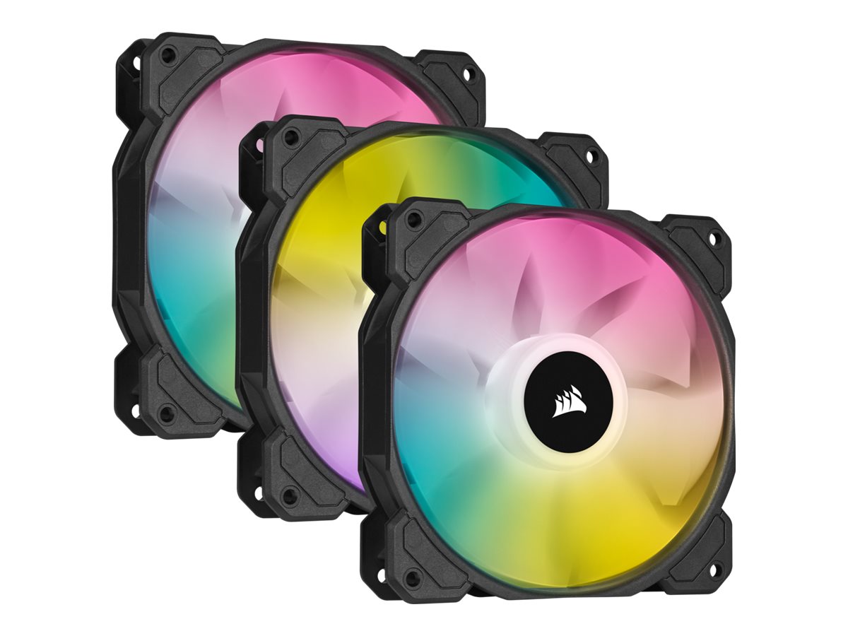 Pilt Corsair | 120mm PWM Fan, Triple Pack with Lighting Node CORE | iCUE SP120 RGB ELITE Performance | Case Fan