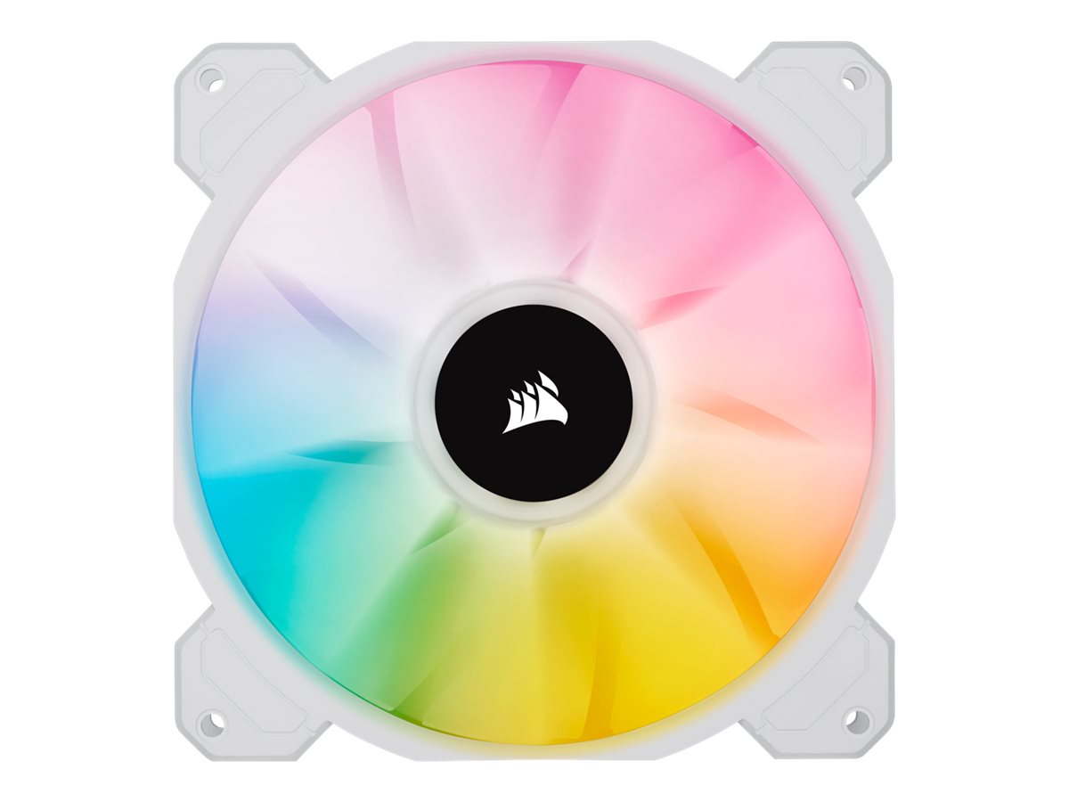 Pilt Corsair | 140mm White PWM Fan, Dual Fan Kit with Lighting Node CORE | iCUE SP140 RGB ELITE Performance | Case Fan