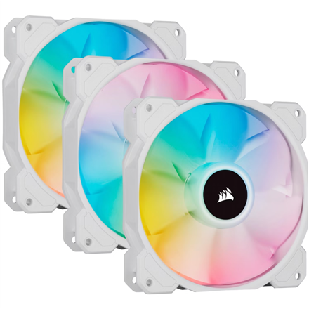 Pilt Corsair | 120mm White PWM Fan, Triple Pack with Lighting Node CORE | iCUE SP120 RGB ELITE Performance | Case Fan