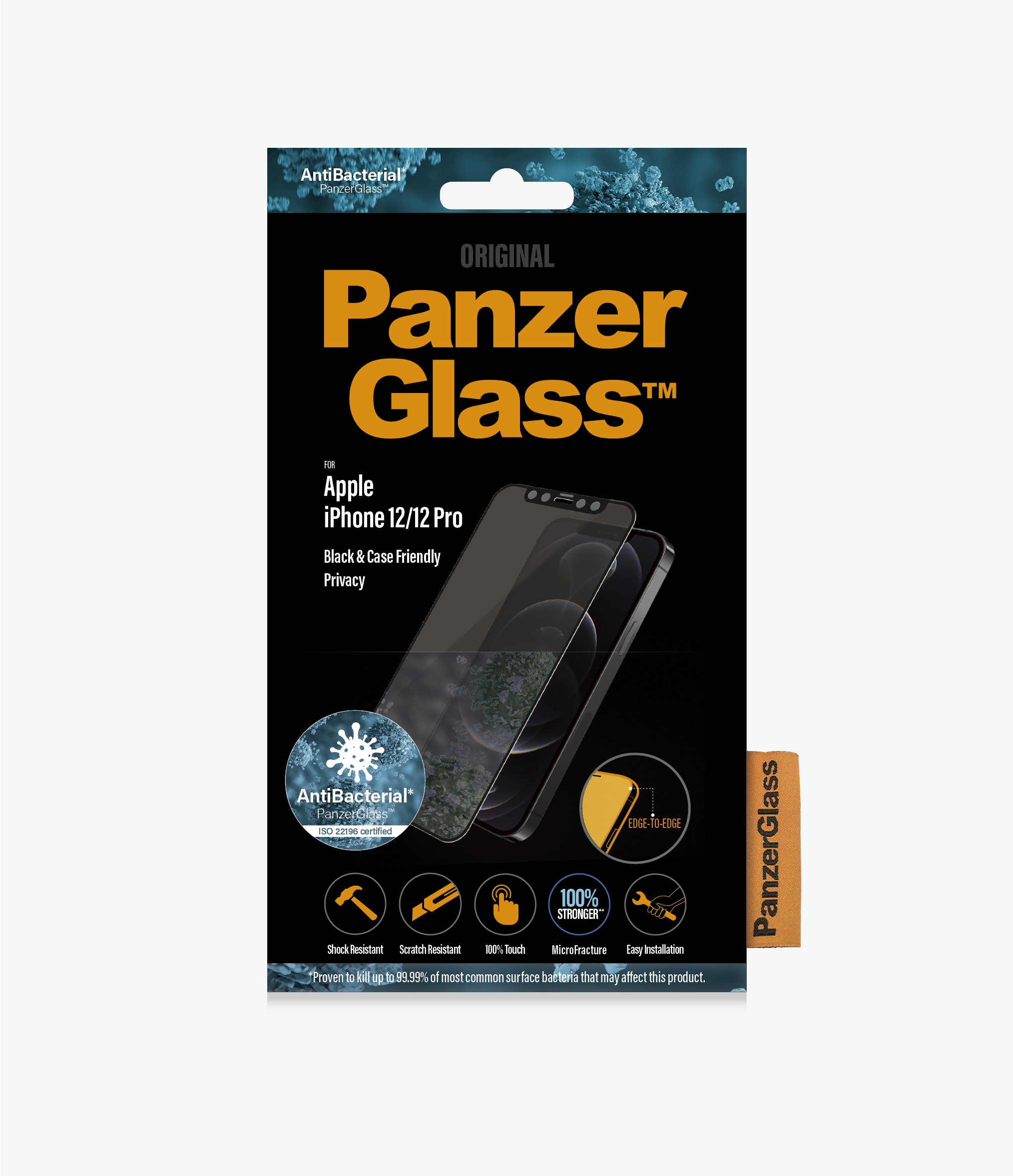 Pilt PanzerGlass | Apple | For iPhone 12/12 Pro | Glass | Black | Case Friendly | Privacy glass