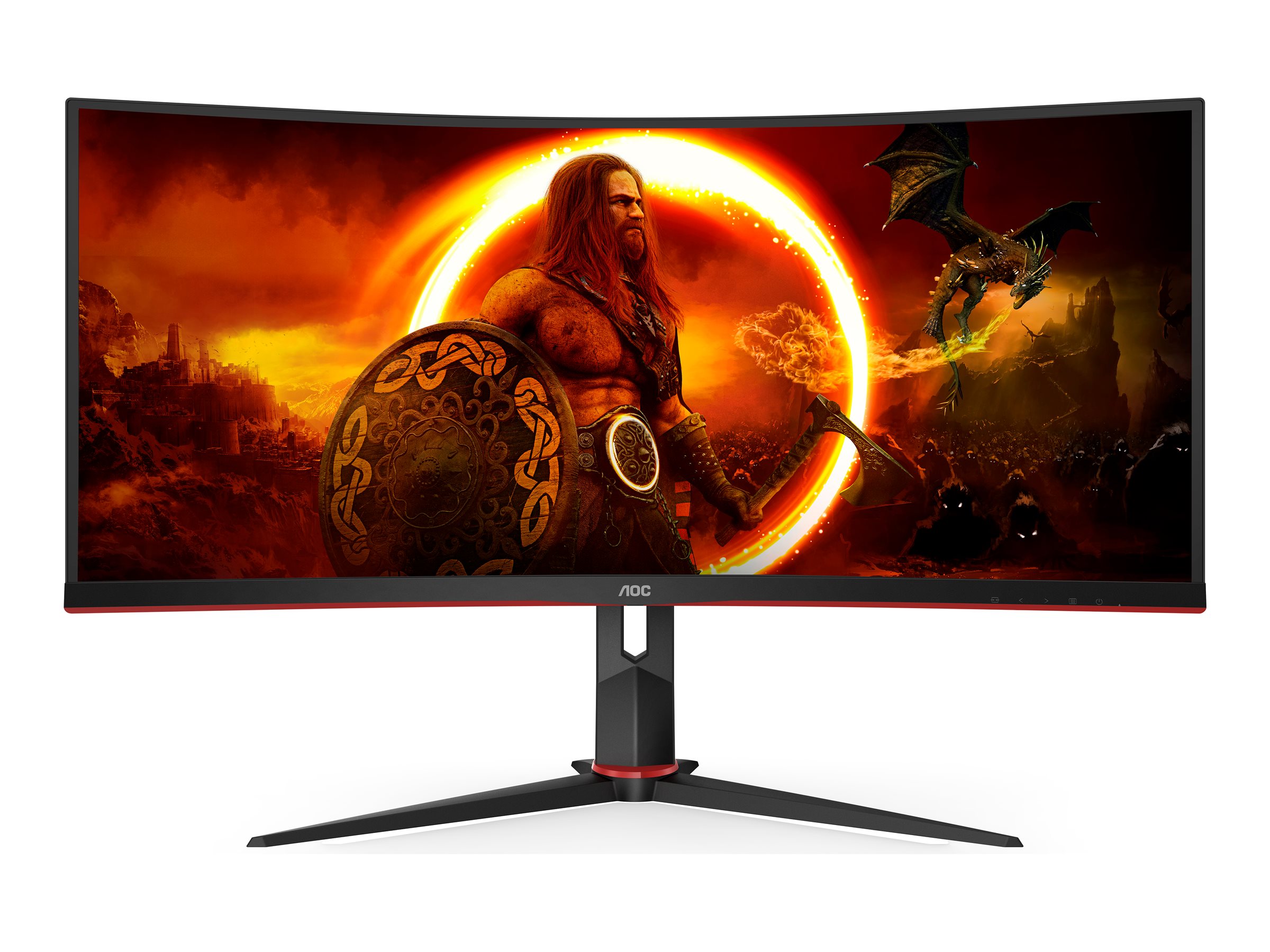 Pilt AOC | Gaming Monitor | CU34G2XP/BK | 34 " | VA | 21:9 | 180 Hz | 1 ms | 3440 x 1440 pixels | HDMI ports quantity 2 | Black