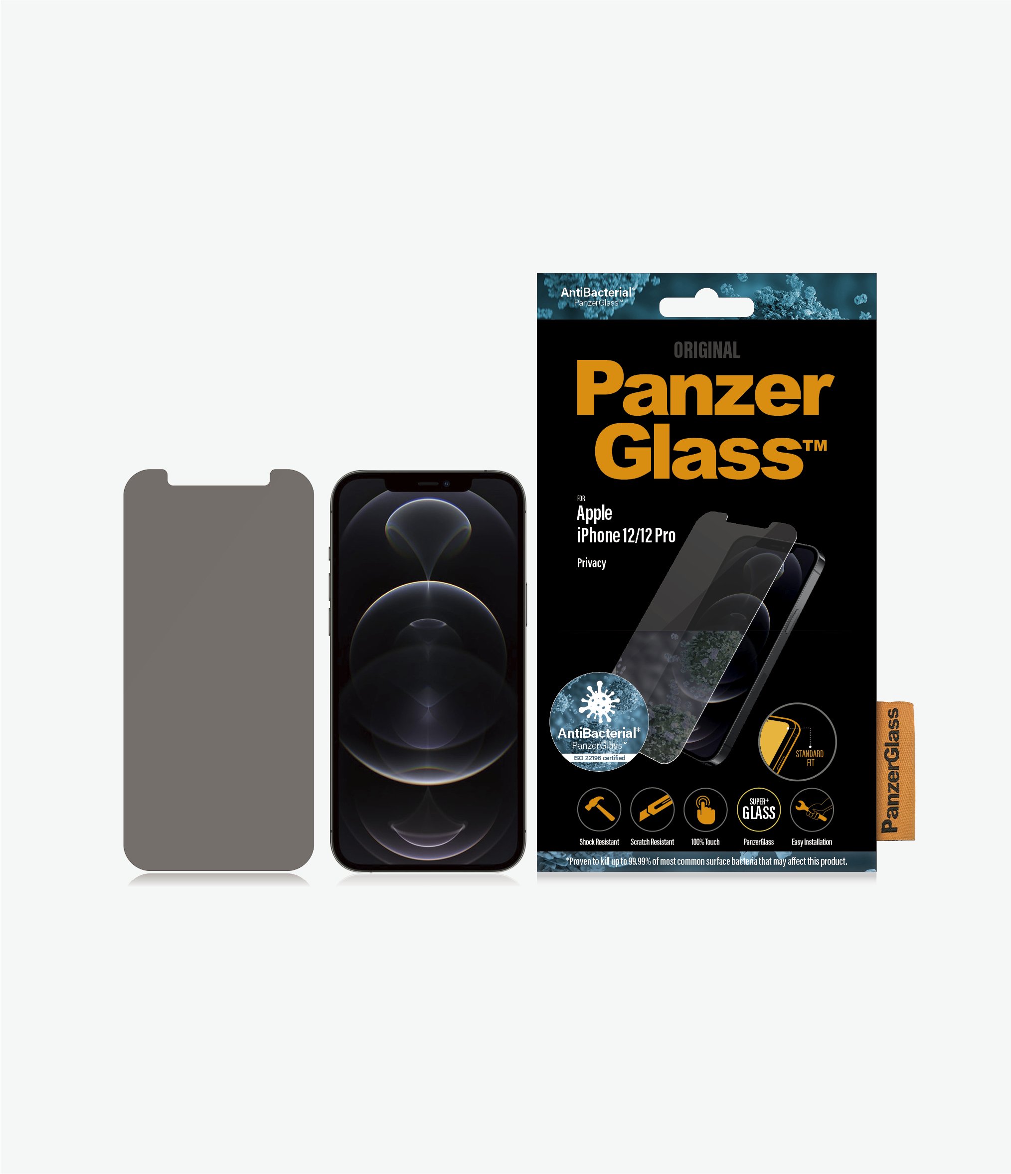 Pilt PanzerGlass | Apple | For iPhone 12/12 Pro | Tempered Glass | Transparent | Privacy glass