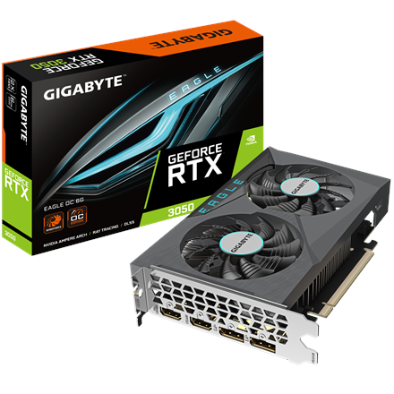 Pilt Gigabyte | GV-N3050EAGLE OC-6GD | NVIDIA | 6 GB | GeForce RTX 3050 | GDDR6 | HDMI ports quantity 2 | PCI-E 4.0