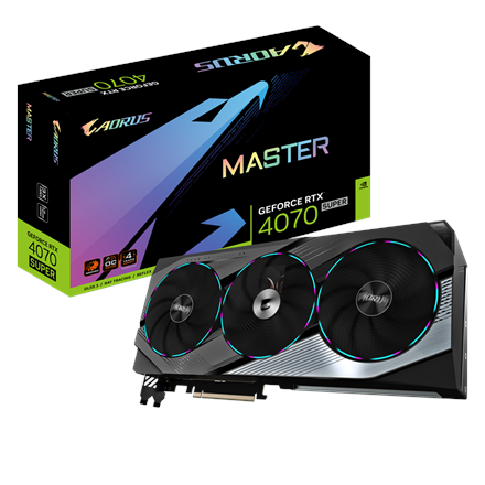 Pilt Gigabyte | AORUS GeForce RTX 4070 SUPER MASTER 12G | NVIDIA | 12 GB | GeForce RTX 4070 SUPER | GDDR6X | HDMI ports quantity 1 | PCI-E 4.0