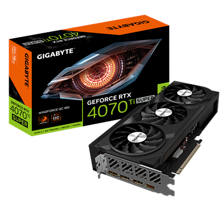 Pilt Gigabyte | GeForce RTX 4070 Ti SUPER WINDFORCE OC 16G | NVIDIA | 16 GB | GeForce RTX 4070 Ti SUPER | GDDR6X | HDMI ports quantity 1 | PCI-E 4.0