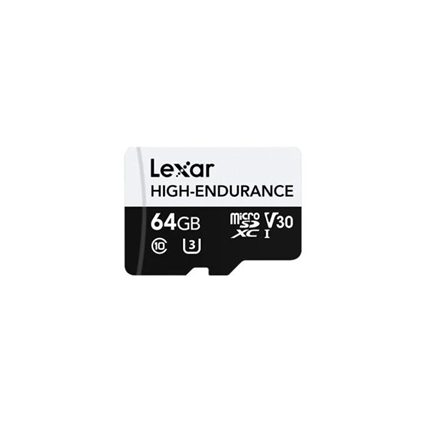 Pilt Lexar | Flash Memory Card | High-Endurance | 64 GB | microSDHC | Flash memory class UHS-I