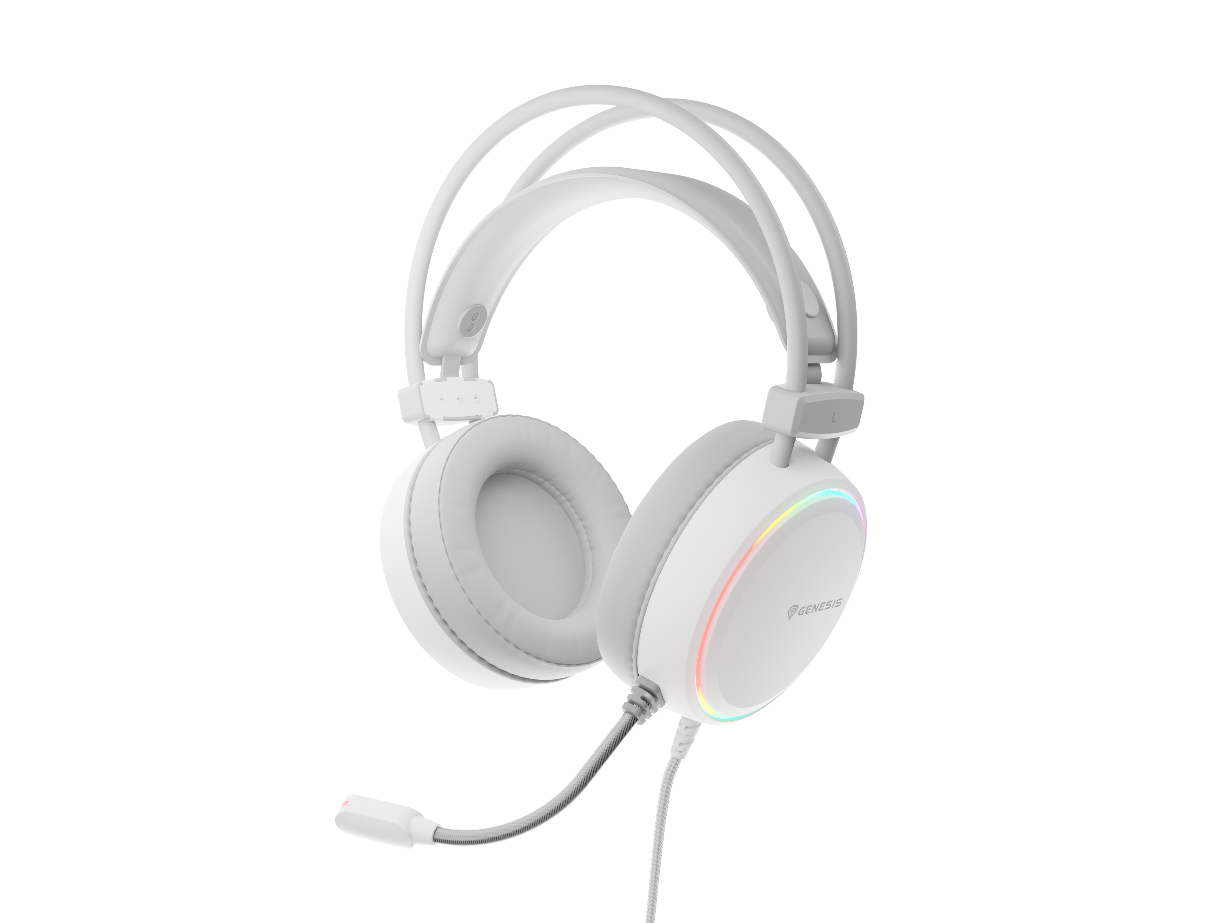 Pilt Genesis | On-Ear Gaming Headset | Neon 613 | Built-in microphone | 3.5 mm, USB Type-A | White