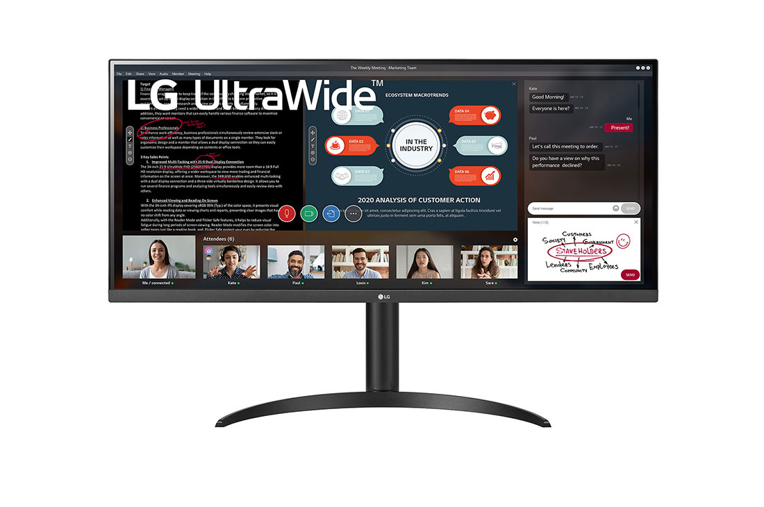 Pilt LG | 34WP550-B | 34 " | IPS | UltraWide Full HD | 21:9 | 75 Hz | 5 ms | 2560 x 1080 pixels | 200 cd/m² | Headphone Out | HDMI ports quantity 2 | Black | Warranty 24 month(s)