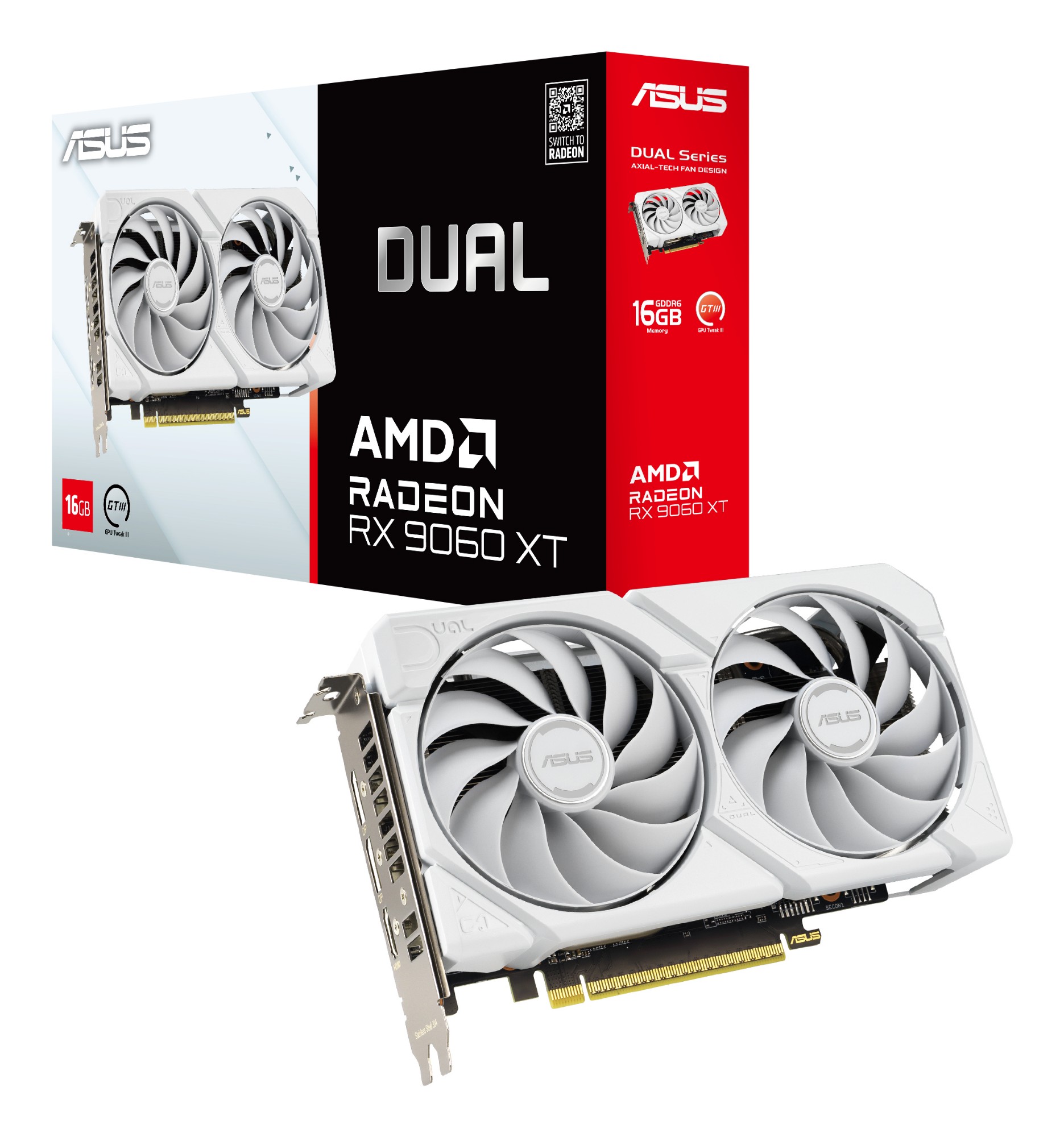 Pilt Asus Dual Radeon RX 9060 XT 16GB GDDR6 | AMD | 16 GB | Radeon RX 9060 XT | GDDR6 | HDMI ports quantity 1 | PCI Express 5.0