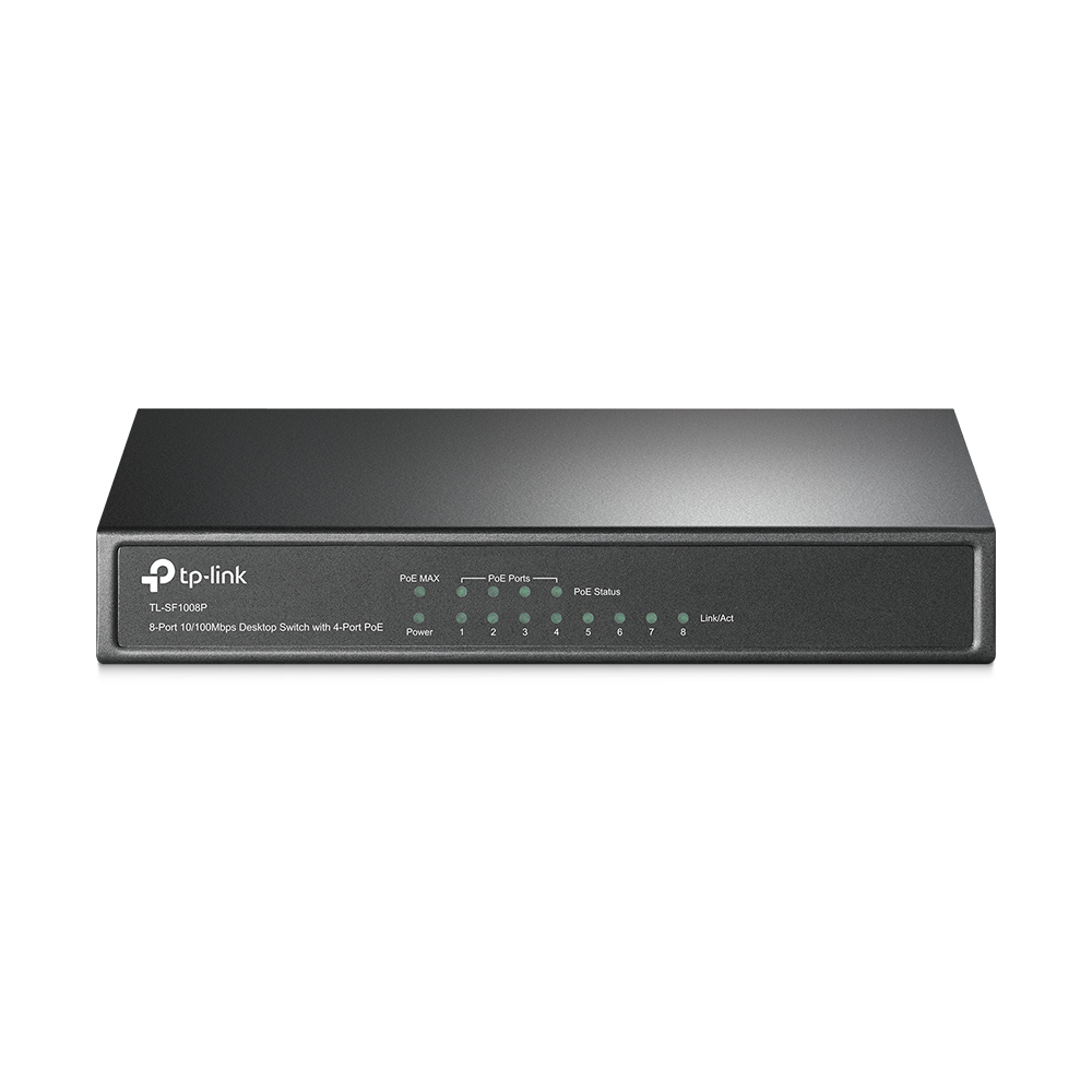 Pilt TP-LINK | Switch | TL-SF1008P | Unmanaged | Desktop | 10/100 Mbps (RJ-45) ports quantity 8 | 1 Gbps (RJ-45) ports quantity | PoE ports quantity 4 | PoE+ ports quantity | Power supply type External | 36 month(s)