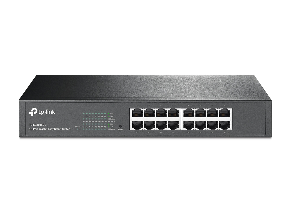 Pilt TP-LINK | Switch | TL-SG1016DE | Web Managed | Rackmountable | 1 Gbps (RJ-45) ports quantity 16 | PoE ports quantity | Power supply type | 36 month(s)