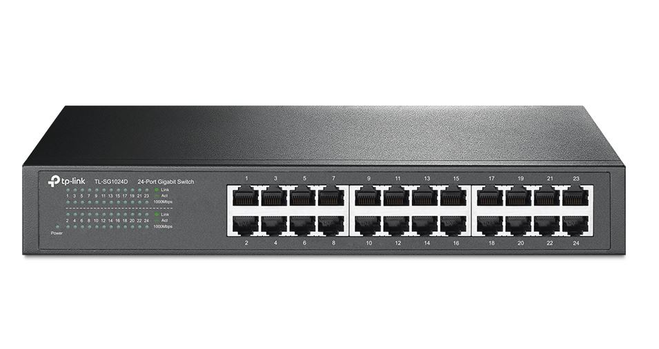 Pilt TP-LINK | Switch | TL-SG1024D | Unmanaged | Desktop/Rackmountable | 1 Gbps (RJ-45) ports quantity 24 | PoE ports quantity | Power supply type | 36 month(s)