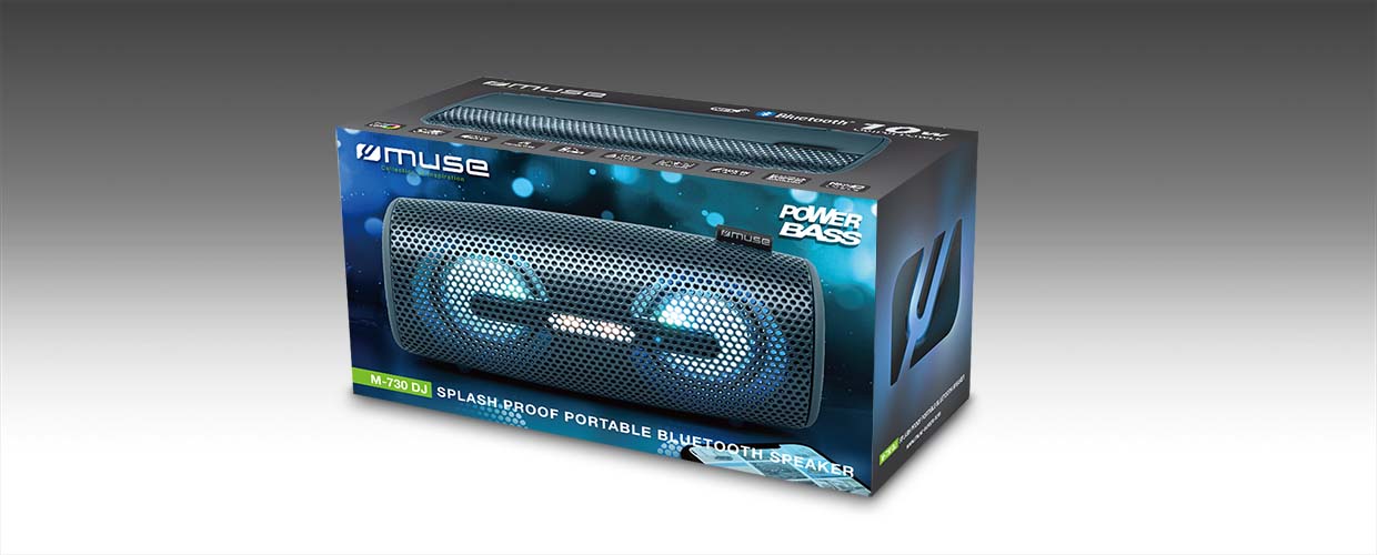 Pilt Muse M-730 DJ Speaker, Wiresless, Bluetooth, Black Muse | M-730 DJ | 2x5W  W | Bluetooth | Blue | NFC | Wireless connection