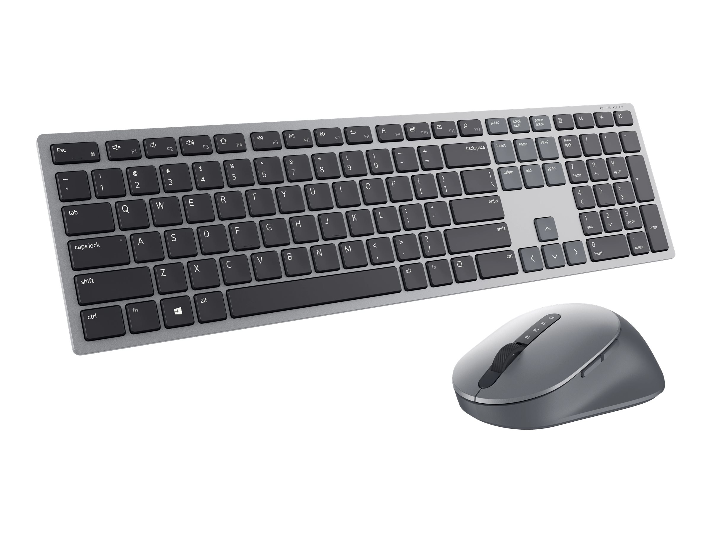 Pilt Premier Multi-Device Keyboard and Mouse | KM7321W | Wireless | Ukrainian | Titanium Gray | 2.4 GHz, Bluetooth 5.0