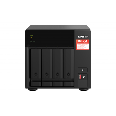 Pilt QNAP | 4-Bay QTS and QuTS hero NAS | TS-473A-8G | Up to 4 HDD/SSD Hot-Swap | AMD Ryzen | Ryzen V1500B Quad-Core | Processor frequency 2.2 GHz | 8 GB | DDR4