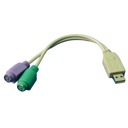 Pilt Logilink | Adapter USB to PS/2 x2 :. | USB M | 2x Mini DIN 6-pin FM | 0.2 m