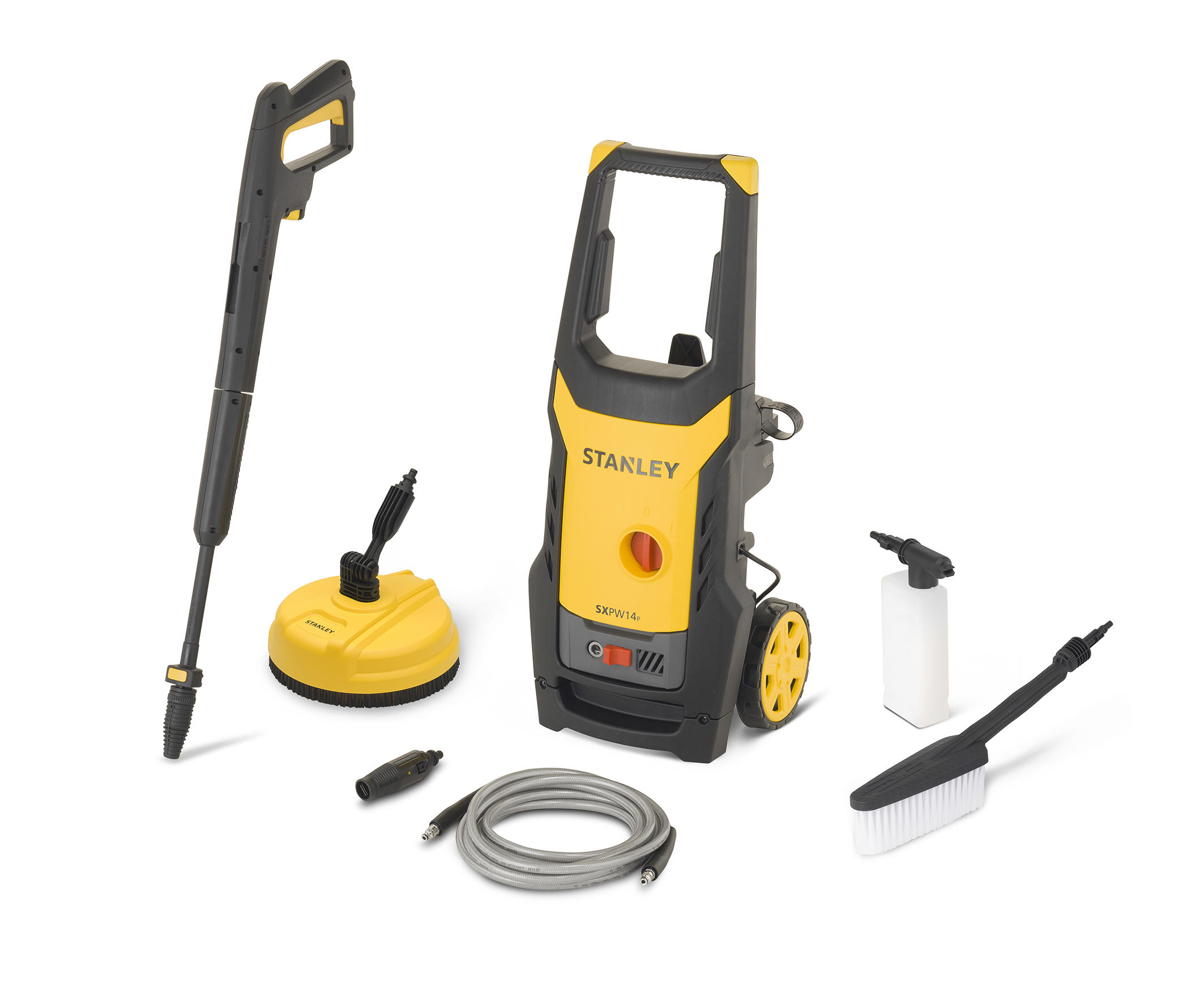 Pilt STANLEY SXPW14PE High Pressure Washer with Patio Cleaner (1400 W, 110 bar, 390 l/h) | Stanley 1400 W | 110 bar | 390 l/h