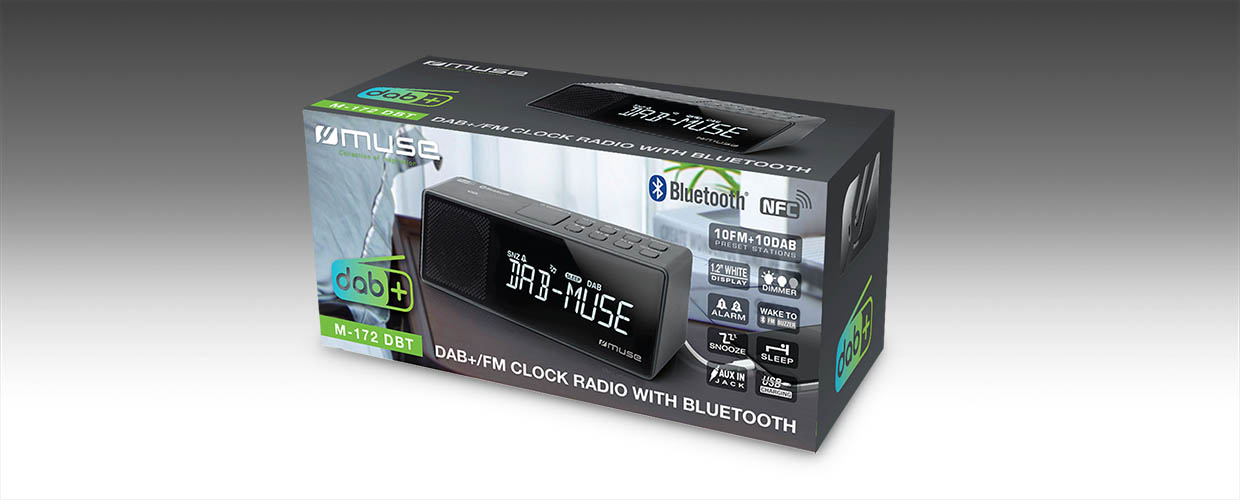 Pilt Muse M-172DBT DAB+ / FM RDS Radio, Portable, Black | Muse | M-172 DBT | Alarm function | NFC | Black