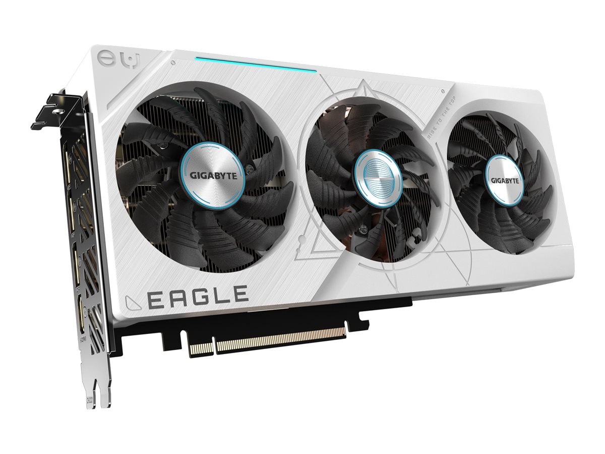 Pilt GeForce RTX 4070 Ti SUPER EAGLE OC ICE 16G | NVIDIA | 16 GB | GeForce RTX 4070 Ti SUPER | GDDR6X | HDMI ports quantity 1 | Memory clock speed 2640 MHz