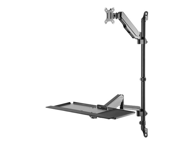 Pilt Digitus Sit-Stand Workstation Wall Single Mount, Max load 1-8 kg, max Screen Size: 17"-32", Black | Digitus