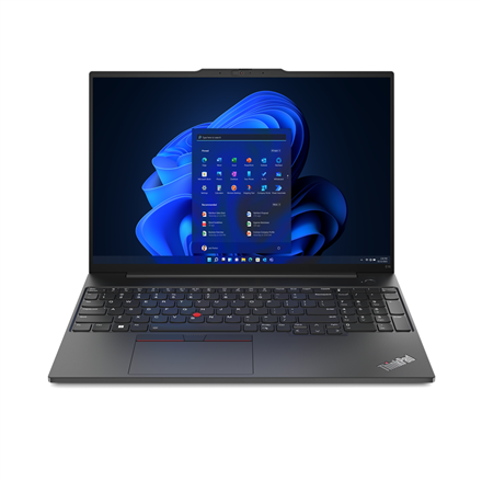 Pilt Lenovo | ThinkPad E16 (Gen 1) | Black | 16 " | IPS | WUXGA | 1920 x 1200 | Anti-glare | AMD Ryzen 7 | 7730U | 16 GB | DDR4-3200 | SSD 512 GB | AMD Radeon Graphics | Windows 11 Pro | 802.11ax | Bluetooth version 5.1 | Keyboard language Nordic | Keyboard backlit | Warranty 24 month(s) | Battery warranty 12 month(s)