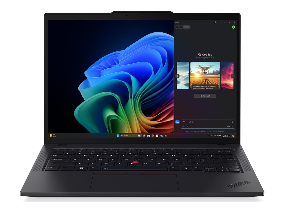 Pilt Lenovo ThinkPad T14 G6 AMD | Black | 14 " | IPS | WUXGA | 1920 x 1200 pixels | Anti-glare | AMD Ryzen AI 5 PRO | 340 | 32 GB | SO-DIMM DDR5 | Solid-state drive capacity 512 GB | AMD Radeon 840M Graphics | Windows 11 Pro | 802.11be | Bluetooth version 5.4 | LTE Upgradable | Keyboard language Nordic | Keyboard backlit | Warranty 36 month(s) | Battery warranty 12 month(s)