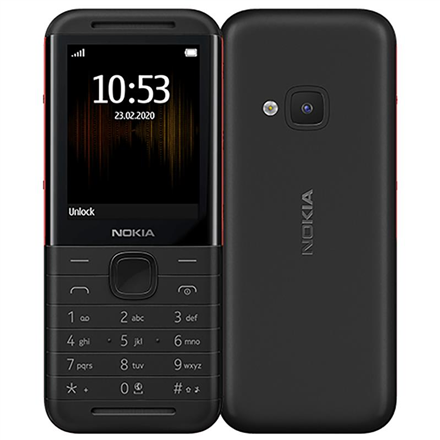 Pilt Nokia | 5310 | Black/Red | 2.1 " | TFT | 240 x 320 pixels | 8 MB | 30 MB | Dual SIM | Mini-SIM | Bluetooth | 3.0 | USB version microUSB 1.1 | Built-in camera | 1200 mAh