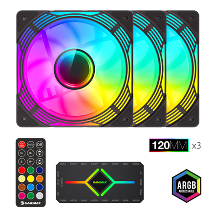 Pilt Gamemax Case Fan | KF300 BK | Black