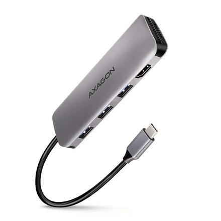 Pilt AXAGON SuperSpeed USB-C COMBO 5in1 hub | HMC-HCR3A