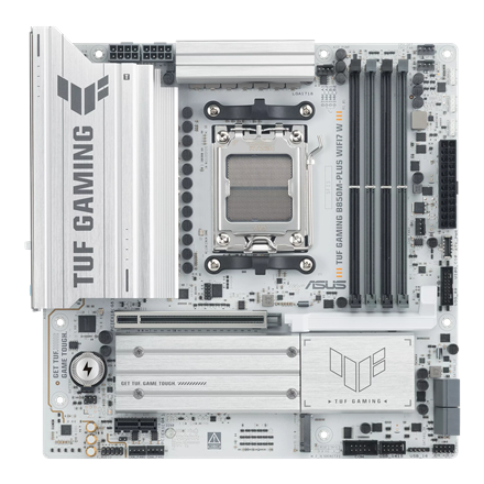 Pilt Asus TUF GAMING B850M-PLUS WIFI7 W | Processor family AMD | Processor socket AM5 | DDR5 | Supported hard disk drive interfaces SATA, M.2 | Number of SATA connectors 4