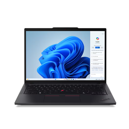 Pilt Lenovo ThinkPad T14 Gen 5 | Black | 14 " | IPS | WUXGA | 1920 x 1200 pixels | Anti-glare | Intel Core U7 | 155U | 16 GB | SO-DIMM DDR5 | SSD 512 GB | Intel Graphics | Windows 11 Pro | 802.11ax | LTE Upgradable | Keyboard language Nordic | Keyboard backlit | Warranty 36 month(s)