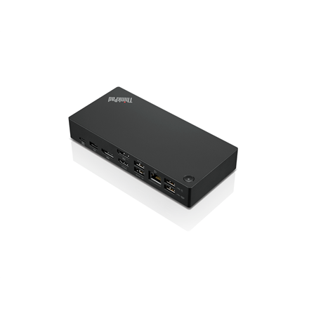 Pilt Lenovo ThinkPad Universal  USB USB-C Dock - EU 40AY0090EU-02 Docking station Ethernet LAN (RJ-45) ports 1 VGA (D-Sub) ports quantity 1 DisplayPorts quantity 2 USB 3.0 (3.1 Gen 1) Type-C ports quantity 1 USB 3.0 (3.1 Gen 1) ports quantity 3 USB 2.0 ports quantity 2